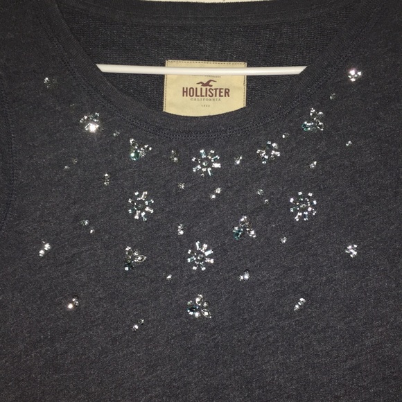 HOLLISTER CHARCOAL GREY WITH RHINESTONES - Picture 6 of 8